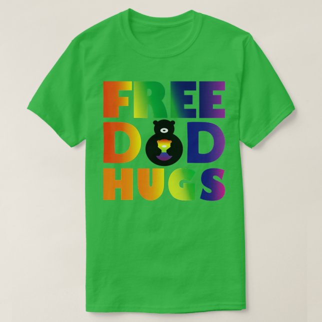 Free Dad Hugs LGB  Rainbow Pride Men Women  T-Shirt (Design Front)