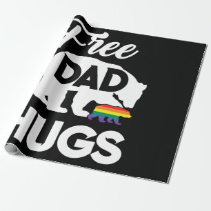 Free Dad Hugs LGBT Bear Pride Wrapping Paper