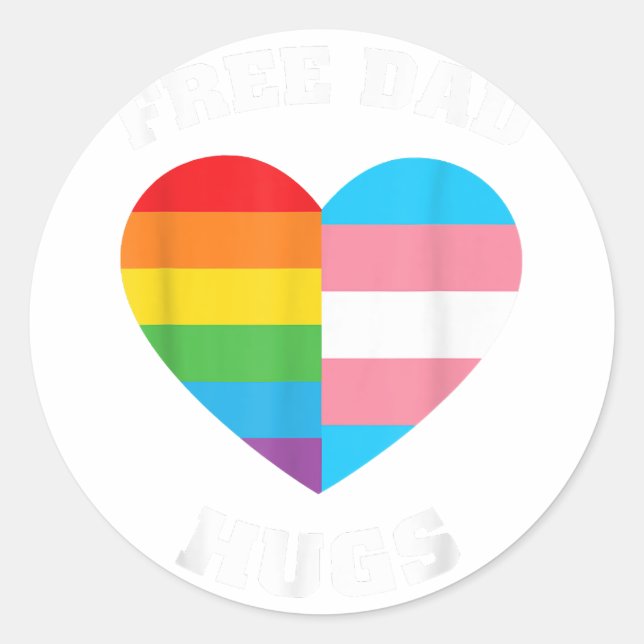 Free Dad Hugs - LGBT Pride  Classic Round Sticker (Front)