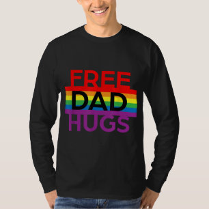Free dad hugs LGBT pride social movement T-Shirt