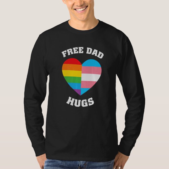 Free Dad Hugs  Lgbt Pride T-Shirt (Front)