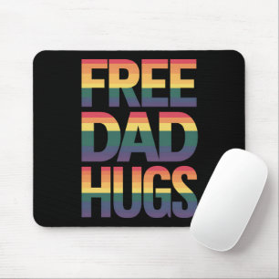 Free Dad Hugs LGBTQ Gay Pride Month Proud Ally Mouse Pad