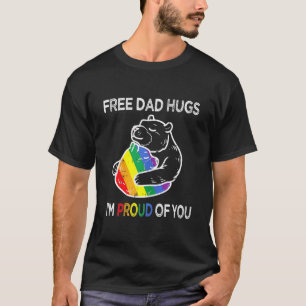 Free Dad Hugs Papa Bear LGBTQ Gay Pride Fathers T-Shirt