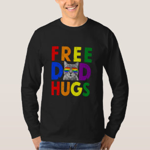Free Dad Hugs Purride Proud Allys Cat Fathers T-Shirt