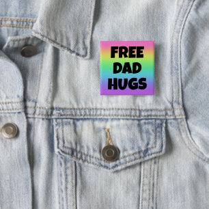 Free Dad Hugs Rainbow Button