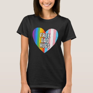 Free Dad Hugs Rainbow Heart Lgbt Pride Month T-Shirt