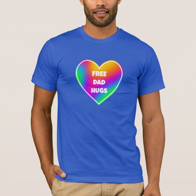 Free Dad Hugs Rainbow Heart Men's T-Shirt (Front)