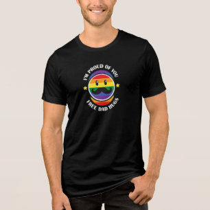 Free Dad Hugs Shirt LGBTQ Pride Ally Support Rainb