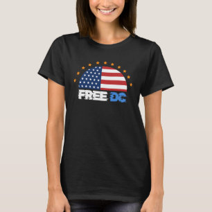 Free DC – American Flag Splatter Protest Design T-Shirt