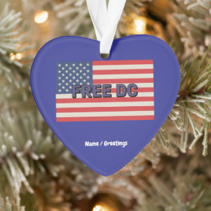 Free DC Bold Graphic Show Support for Washington Ornament