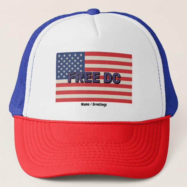 Free DC Bold Graphic Show Support for Washington  Trucker Hat (Front)