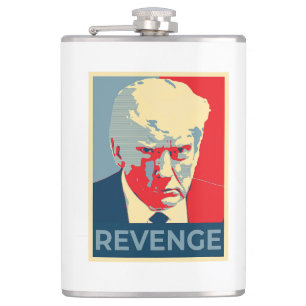 Free Donald Trump mug shot republican revenge MAGA Hip Flask