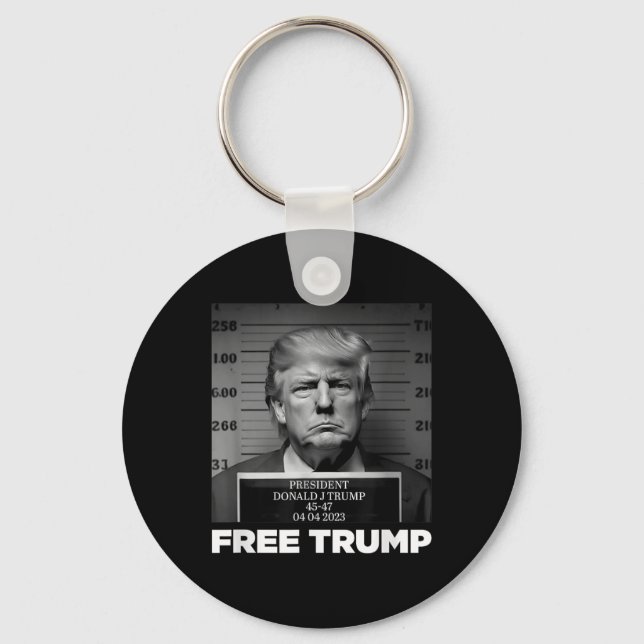 Free Donald Trump Mugshot  Key Ring (Front)