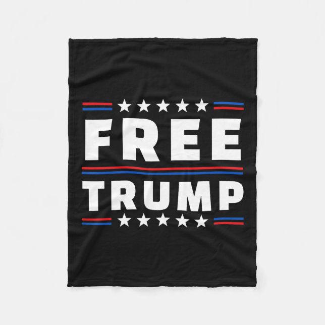 Free Donald Trump Republican Support  Fleece Blanket (Front)