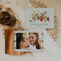 Free Drinks | Cute Craft Cocktail Photo Wedding