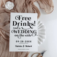 Free Drinks Funny Casual Wedding Save The Date