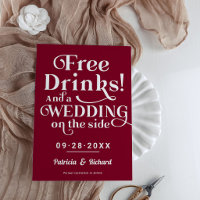 Free Drinks Funny Casual Wedding Save The Date