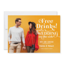 Free Drinks Funny Casual Wedding Save The Date