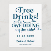 Free Drinks Funny Casual Wedding Save The Date