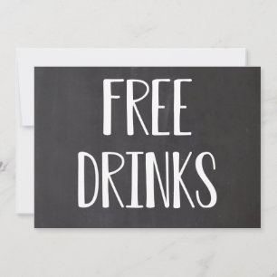 Free Drinks Funny Save the Dates Date