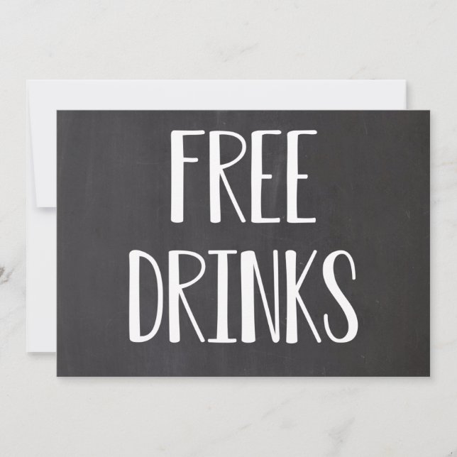 Free Drinks Funny Save the Dates Date (Front)
