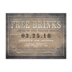 Free Drinks | Rustic Wood Funny Save the Date