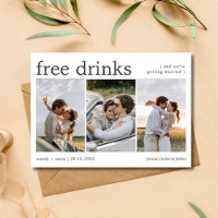 Free Drinks Three Engagement Photo Wedding