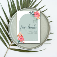 Free Drinks Tropical Beach Wedding Photo