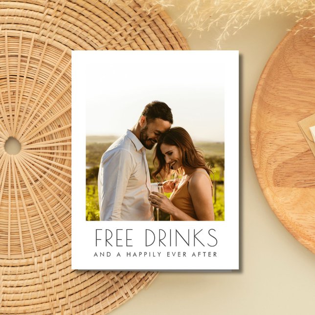 Free Drinks Winery Wedding Save the Date Announcement Postcard (Free Drinks Winery Wedding Save the Date )