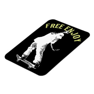 Free Enjoy Retro Urban Skateboarding Magnet