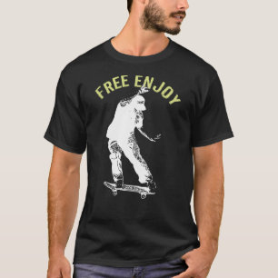 Free Enjoy Retro Urban Skateboarding T-Shirt