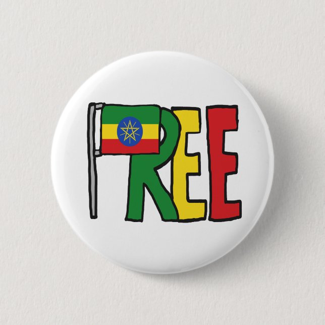 Free Ethiopia 6 Cm Round Badge (Front)