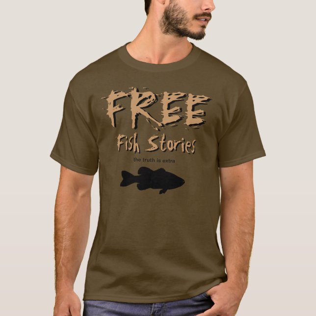 Free Fish Stories T-shirt (Front)
