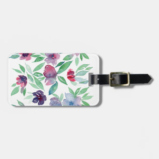 Free Floral - Blue, Purple, Green Vines Greenery Luggage Tag
