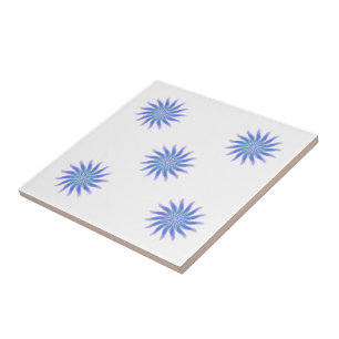 Free Flowing Floral Gorgeous Green Blue Purple Tile