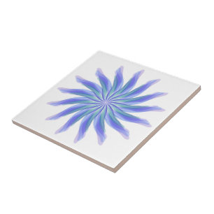 Free Flowing Floral Gorgeous Green Blue Purple Tile