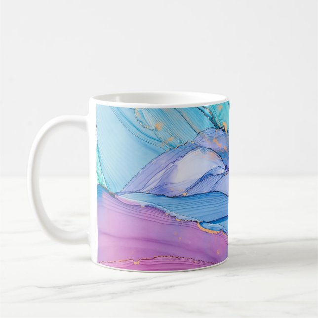 Free-flowing textures, luxury abstract art. coffee mug (Left)