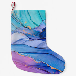 Free-flowing textures, luxury abstract art. small christmas stocking