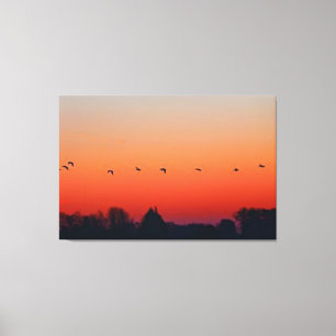 FREE FLYING BIRDS BEAUTIFUL LANDSCAPE Nature Canvas Print