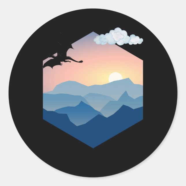 Free Flying Dragon D20 Background Sticker  (Front)