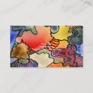 Free form abstract cool & hot colour cells art enclosure card