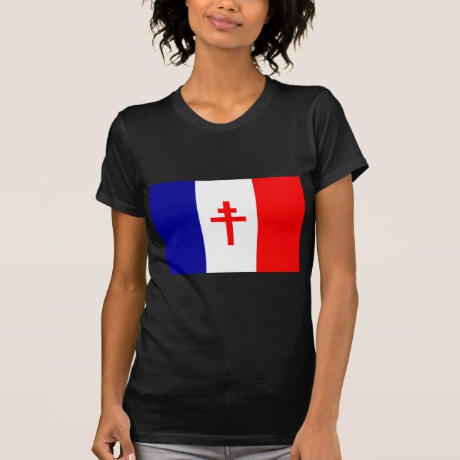 Free French Forces Flag T-Shirt (Front)