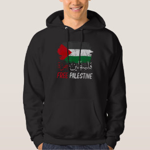 Free Gaza Free Palestine Flag Arabic Human Rights Hoodie
