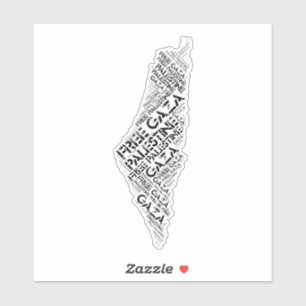 Free Gaza Free Palestine Map Cloud Word