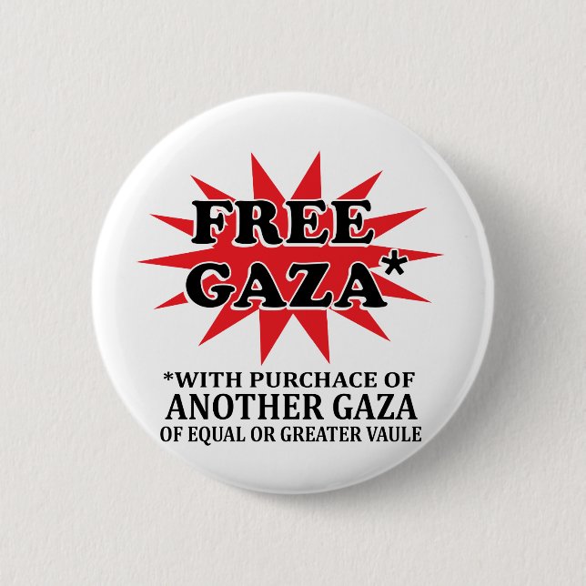 FREE GAZA - Funny remake 6 Cm Round Badge (Front)