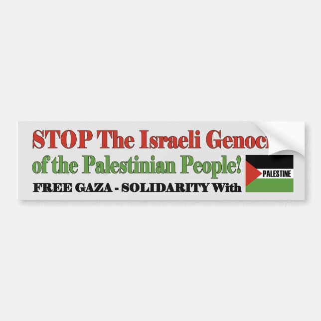 Free Gaza & Palestine Bumper Sticker (Front)
