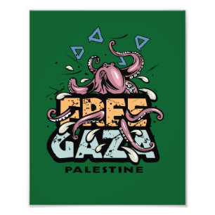 Free Gaza Palestine - Octopus Illustration Photo Print