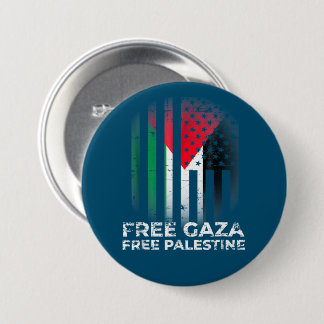 Free Gaza Palestine Vintage Flag Palestinian 7.5 Cm Round Badge