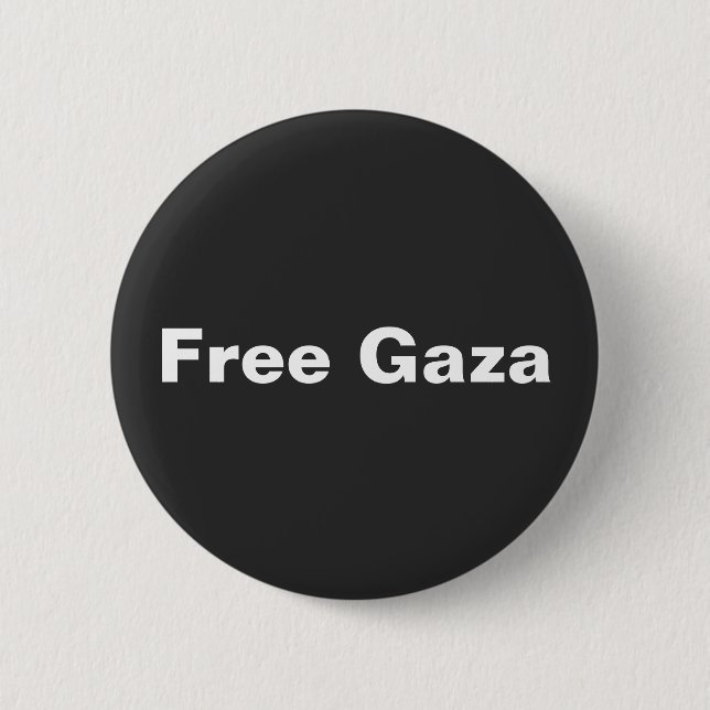 Free Gaza Simple Text Supporting Gaza Palestine 6 Cm Round Badge (Front)