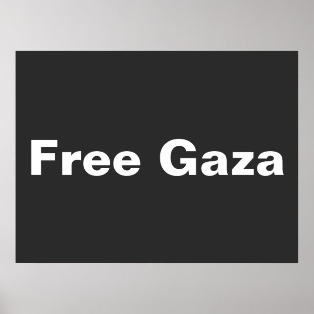 Free Gaza Simple Text Supporting Gaza Palestine Poster (Front)